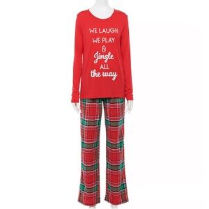 Jammies For Your Families || Jingle All The Way Top & Pants Pajama Set Sz L